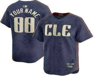 Mens Cleveland Guardians Customized Navy City Connect Limited Jersey->customized mlb jersey->Custom Jersey
